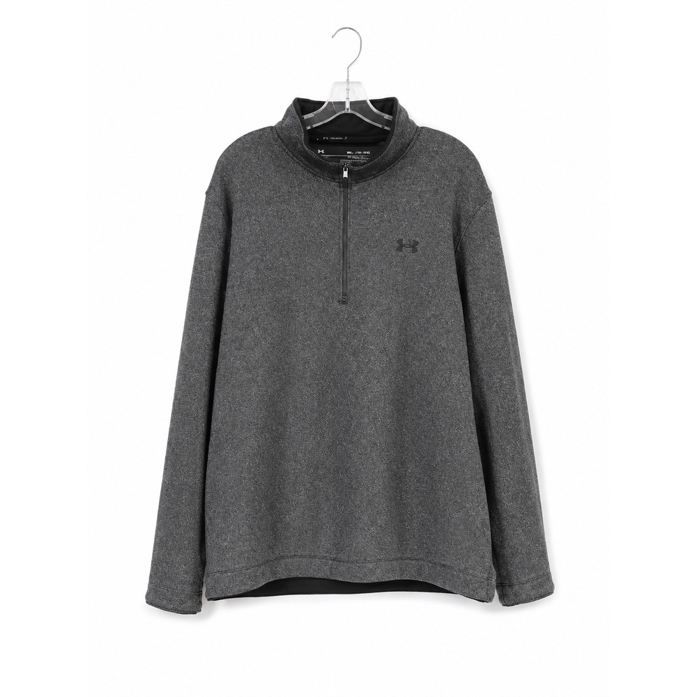 Under Armour Golf ColdGear 1/4 Zip Pullover Mens 2XL Gray Heather Mock Neck Logo